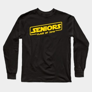 Seniors Class of 2019 Space Movie Logo Design Long Sleeve T-Shirt